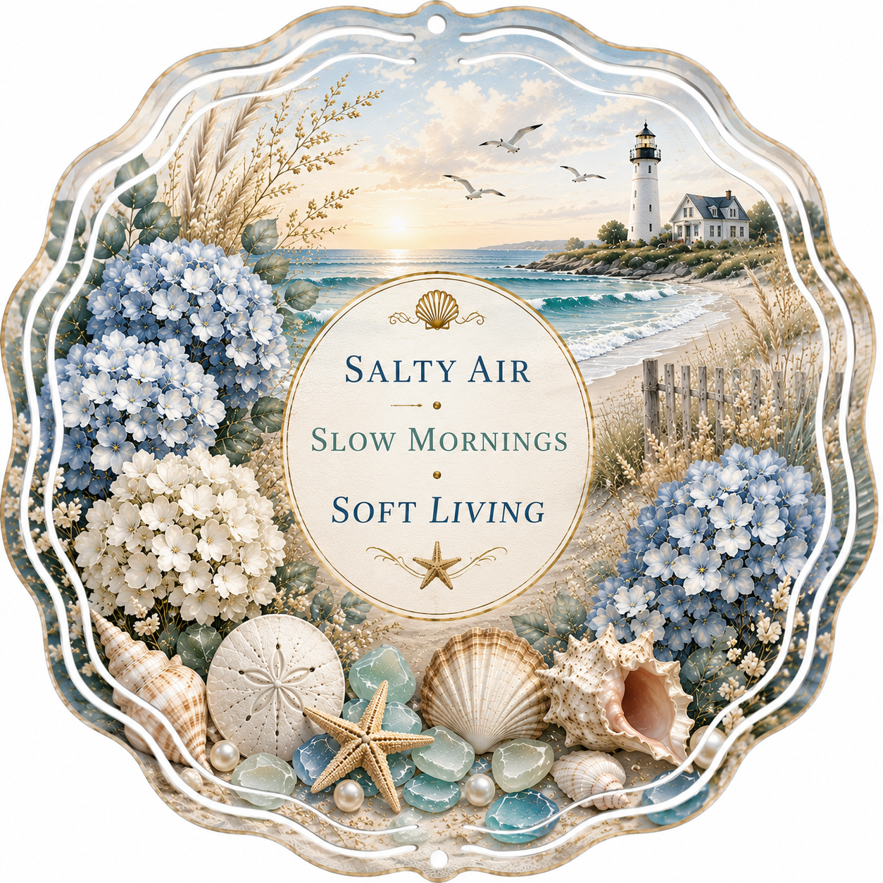 Coastal Luxe wind spinner back design view