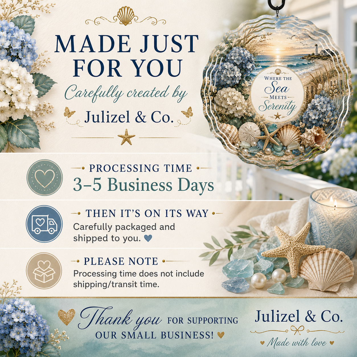 Coastal Luxe wind spinner care instructions