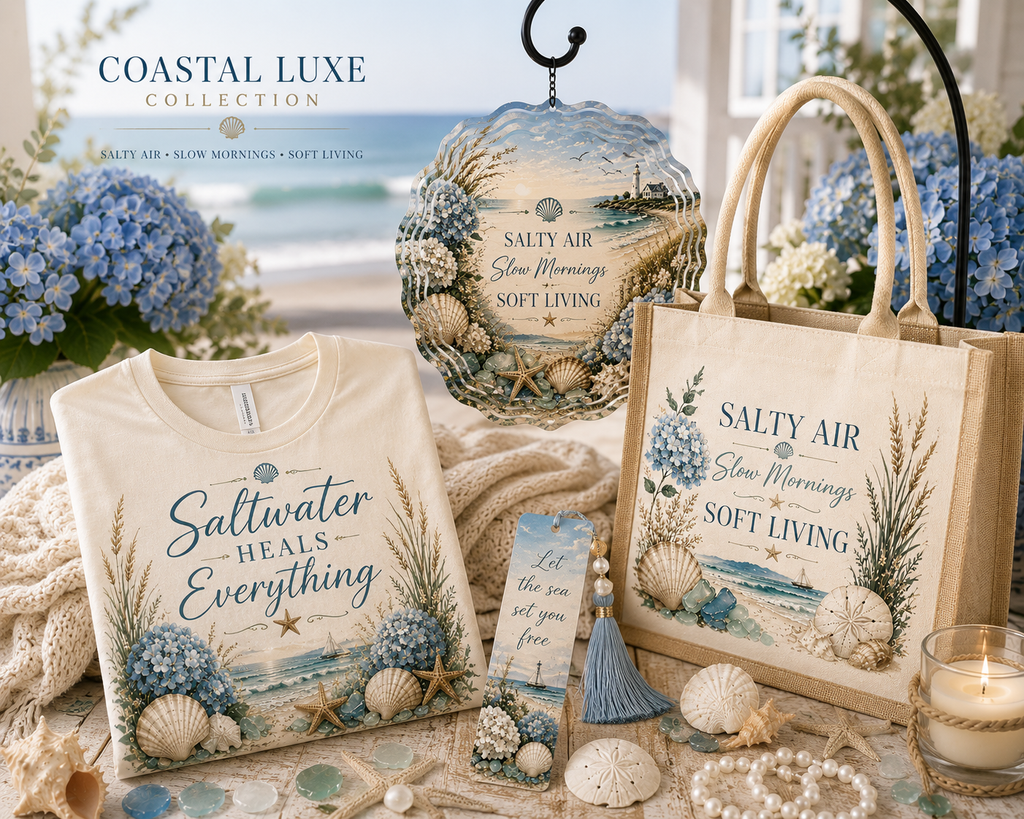 Coastal Luxe collection wind spinner styling by Julizel & Co.