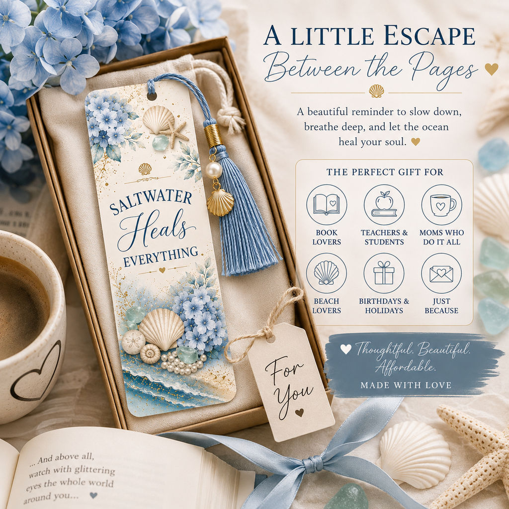 Coastal Luxe bookmark gift-ready presentation