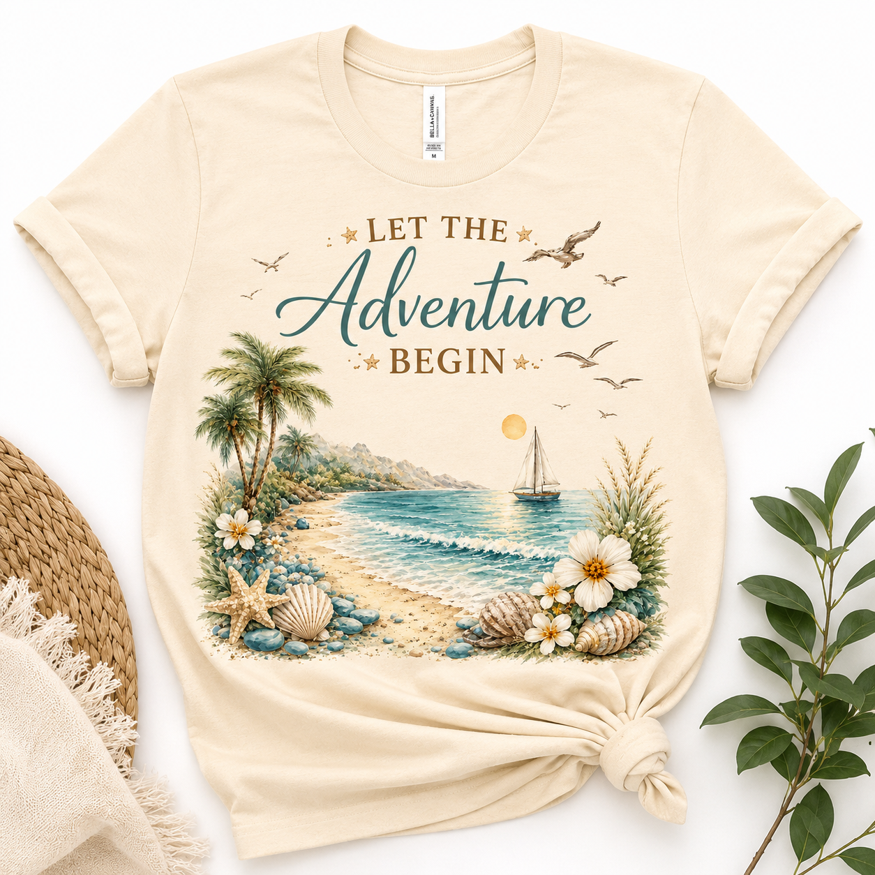 Let the Adventure Begin Coastal Luxe Tee lifestyle view