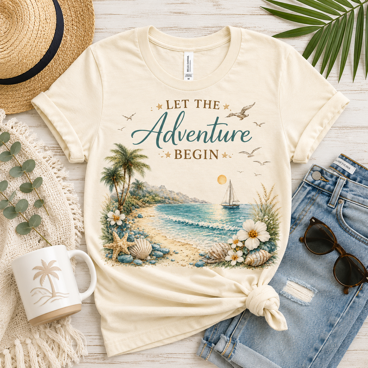 Let the Adventure Begin Coastal Luxe Tee by Julizel & Co.