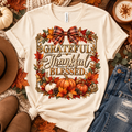 Grateful Thankful Blessed autumn tee hero mockup