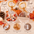Fall Breeze Autumn Leaves keychain front and plain clear back