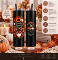 Grateful Thankful Blessed MakerFlo 20 oz Skinny tumbler front and back