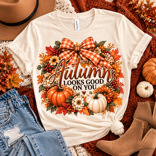 Autumn Looks Good on You Bella + Canvas 3001 fall tee - image 2
