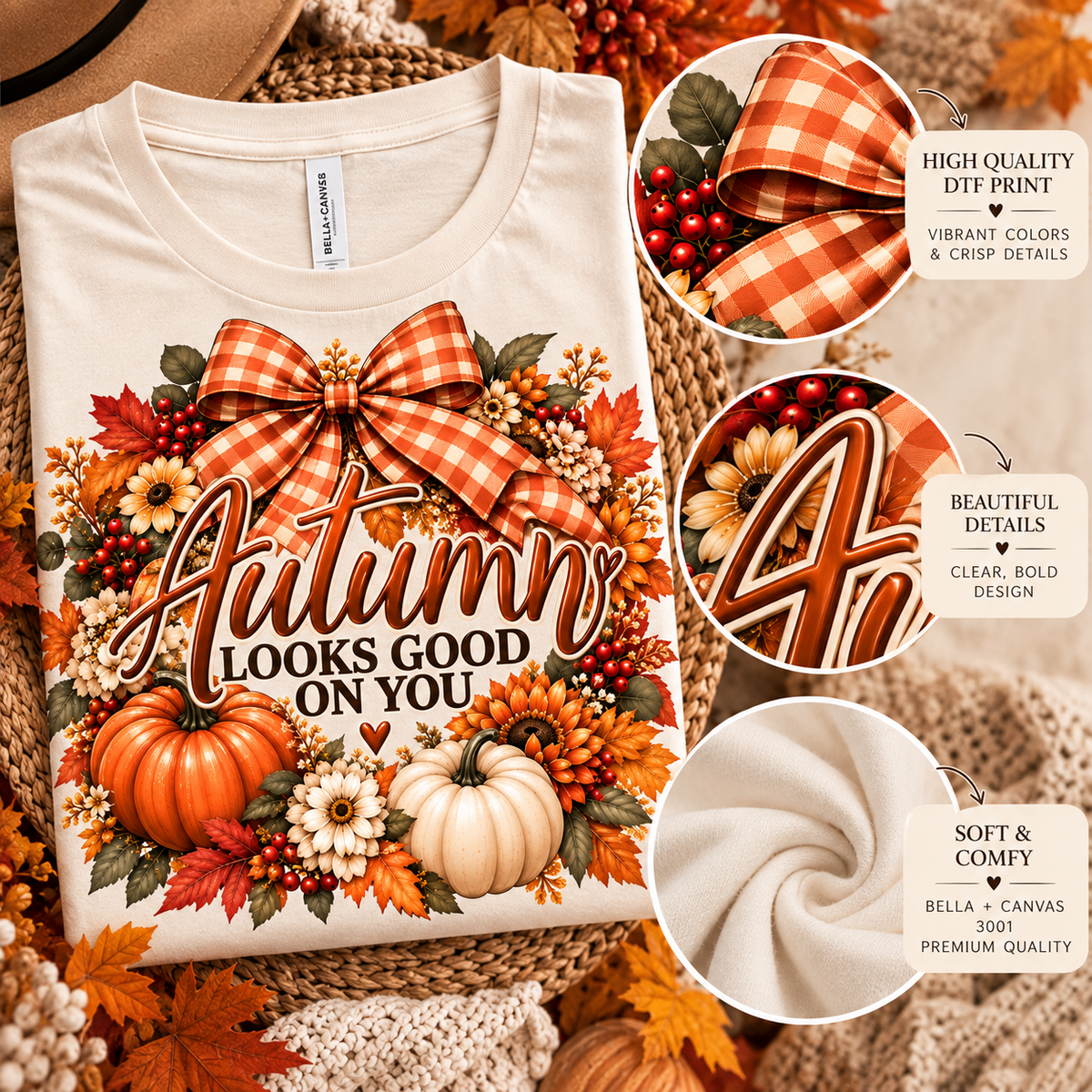 Autumn Looks Good on You Bella + Canvas 3001 fall tee - image 4