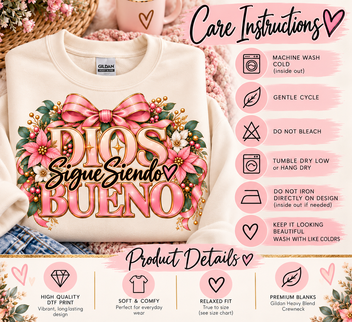 Dios Sigue Siendo Bueno graphic crewneck listing image 7
