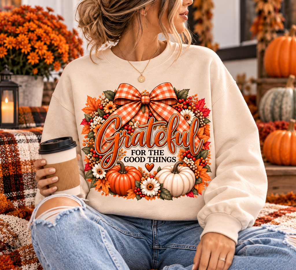 Grateful for the Good Things crewneck lifestyle image