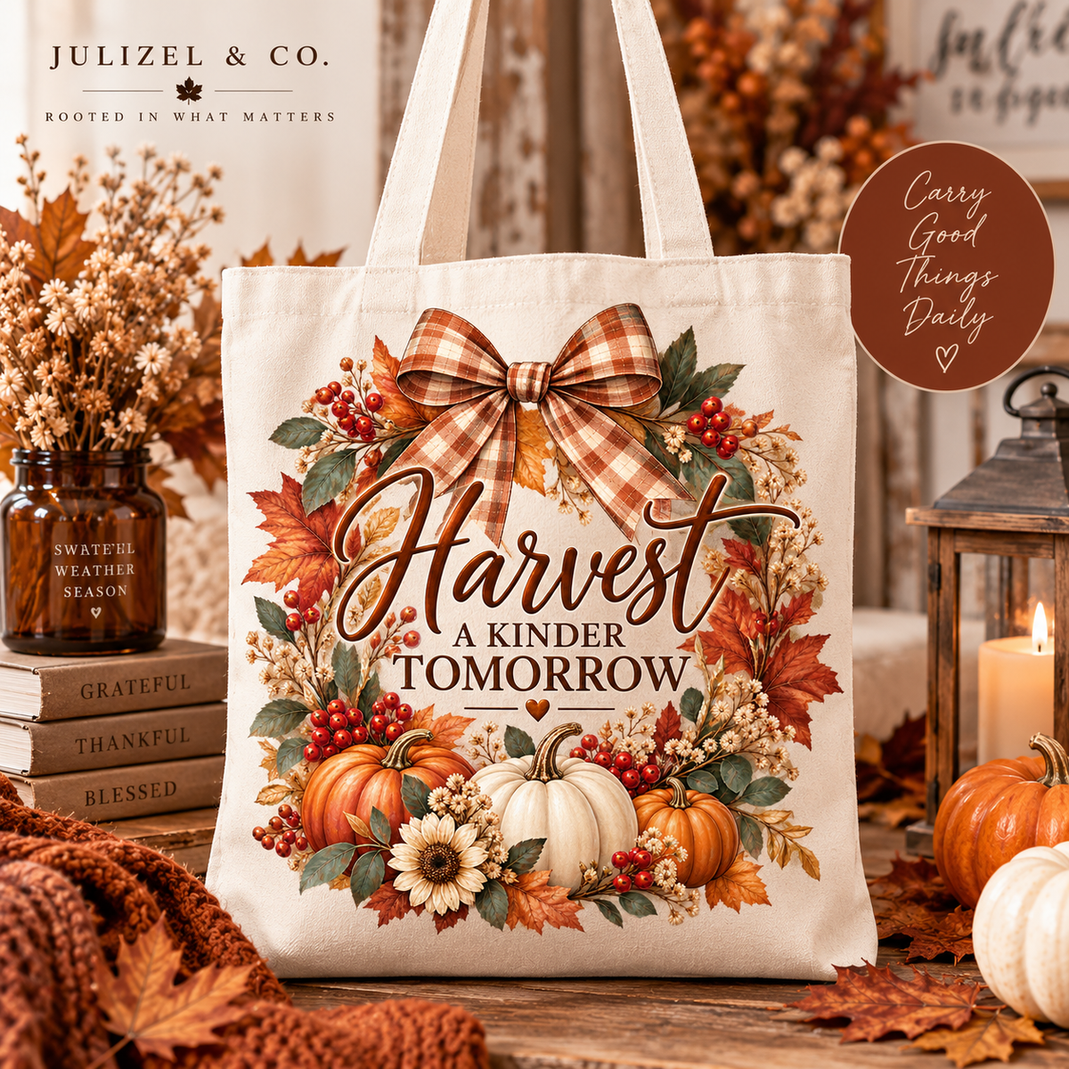 Harvest a Kinder Tomorrow cotton tote bag - image 1