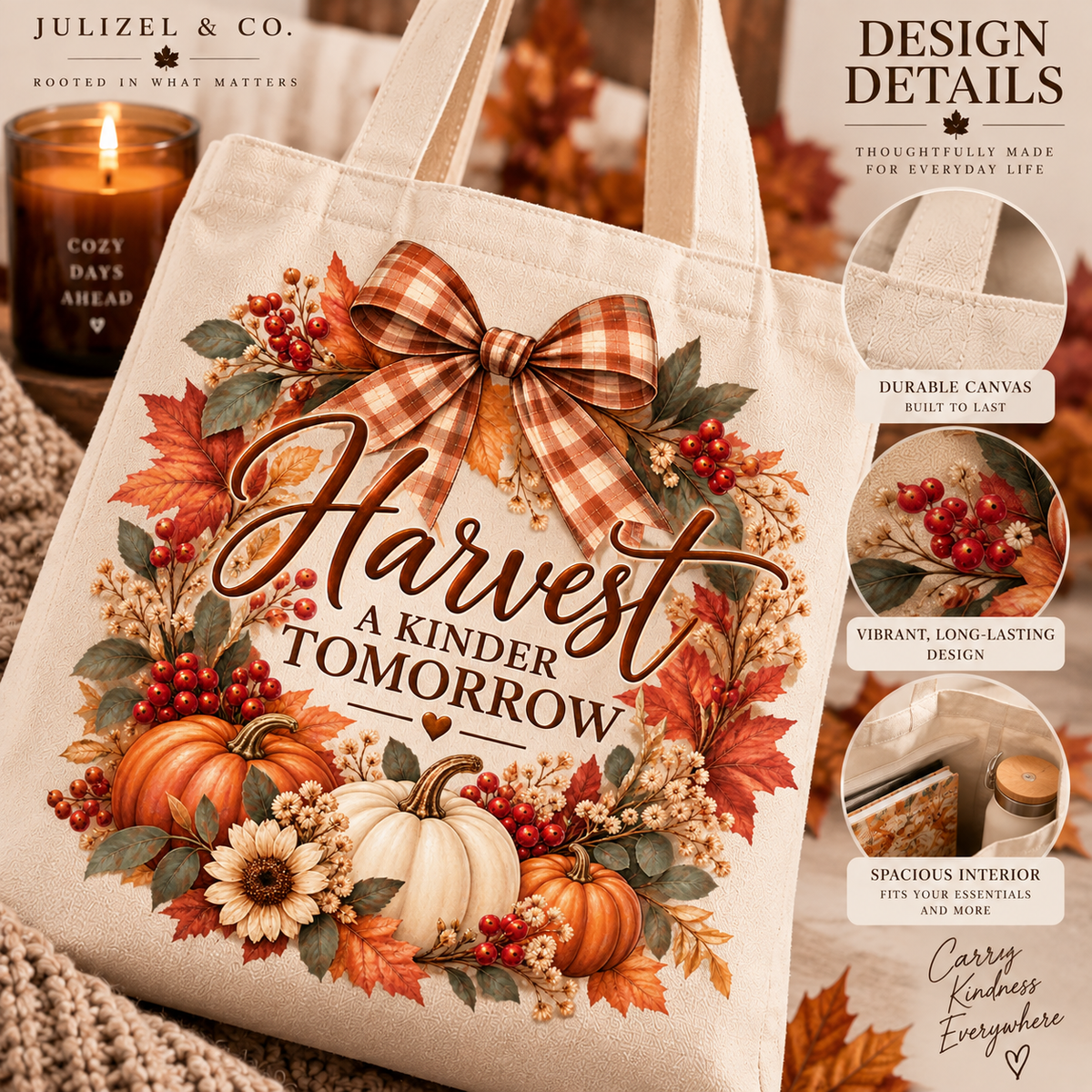 Harvest a Kinder Tomorrow cotton tote bag - image 4
