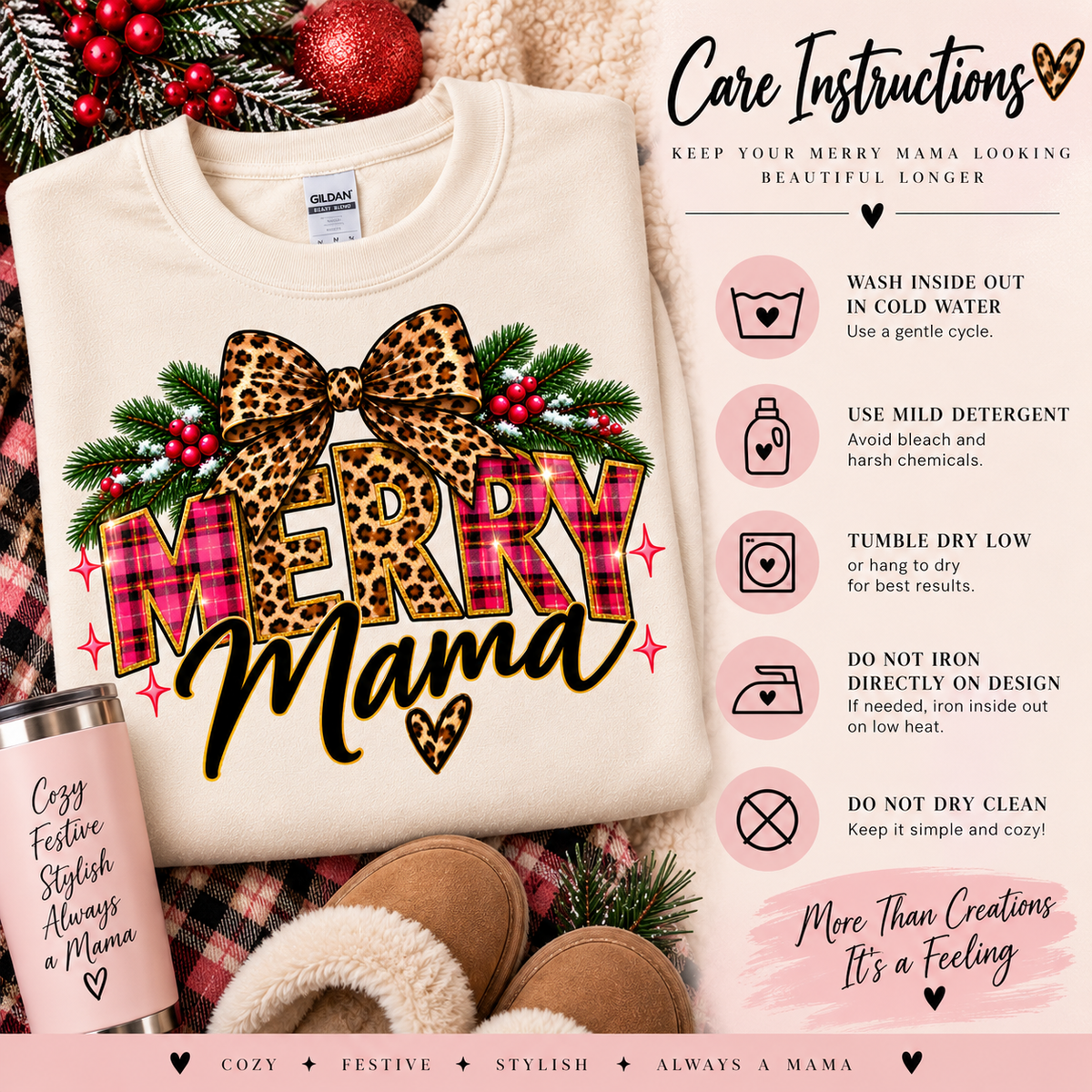 Merry Mama crewneck care instructions